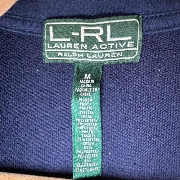 Ralph Lauren Women's Active Sweater Jacket Full‎ Zip Color Block Navy White M - Picture 3 of 6